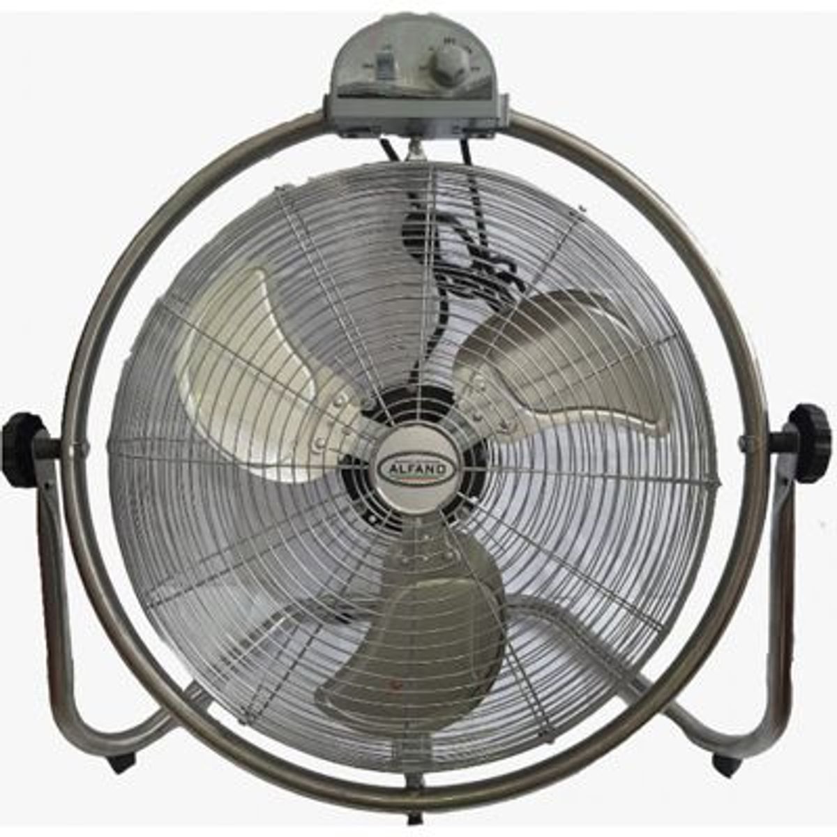 ALFANO - Ventilador Metal Cromado ALFANO Giratorio 360° de 20 130W  AL-OP20