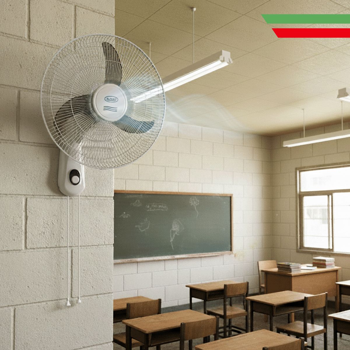 ALFANO - Ventilador de Pared ALFANO 18″ 55W 3 velocidades  AL-1858