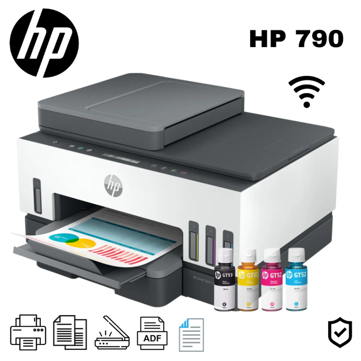 HP - Impresora Multifuncional HP Smart Tank 790 Wifi Dúplex ADF Fax