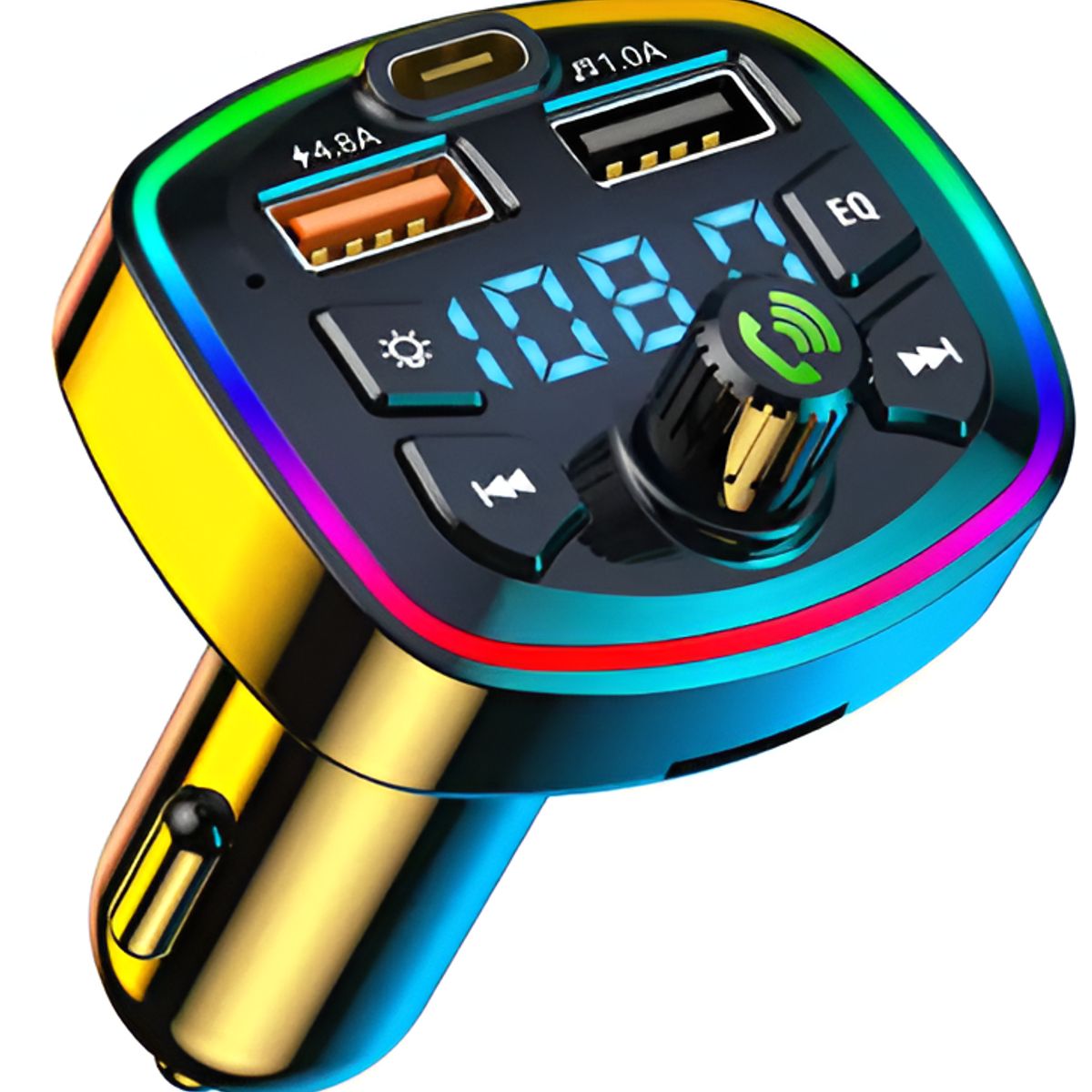 GENERICO - Cargador De Celular Para Auto Con Bluetooth - Carga Rápida