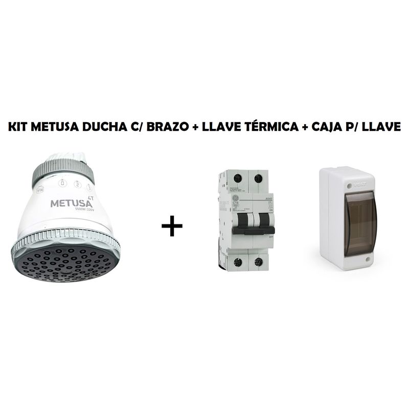 METUSA - KIT METUSA -  DUCHA ELÉCTR. C/ BRAZO + LLAVE TÉRMICA + CAJA P/ LLAVE