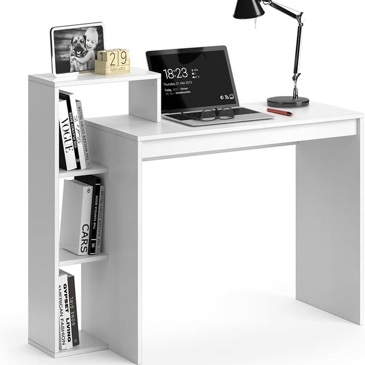 MUEBLES CRISOSTOMO - Escritorio Librero Moderno Blanco