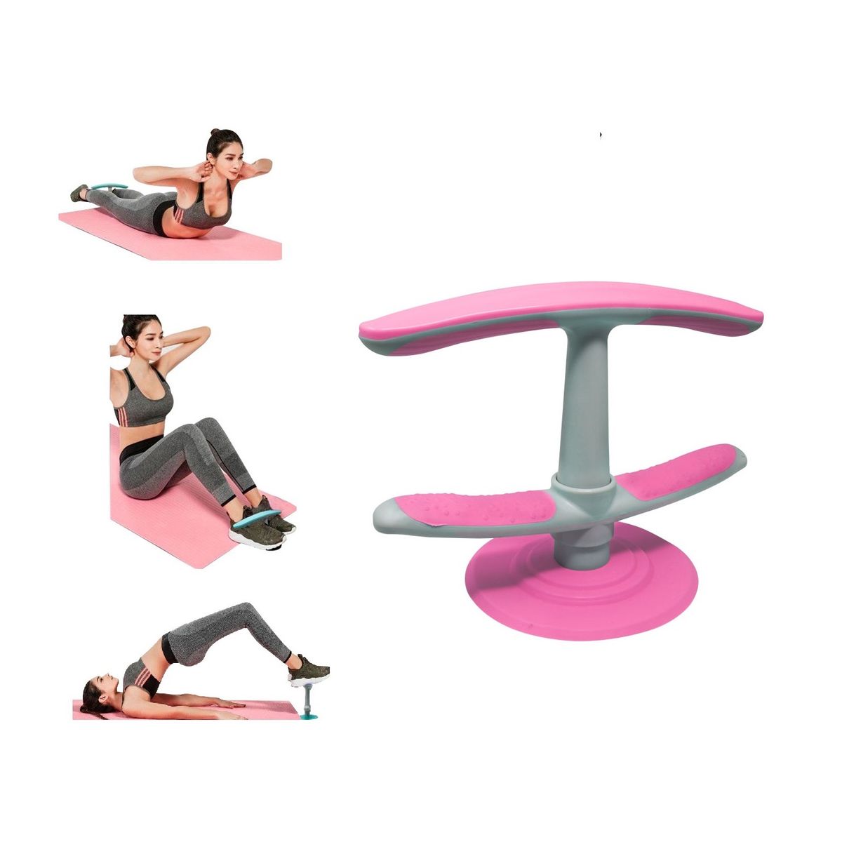 GENERICO - Barra para Abdominales Apoyo Soporte Succion Sit Up ROSADO