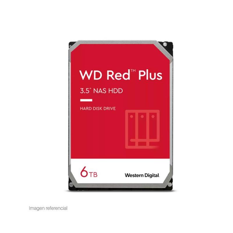 WESTERN DIGITAL - Disco Duro Western Digital Red Plus 6TB Interno SATA 5400RPM WD60EFPX
