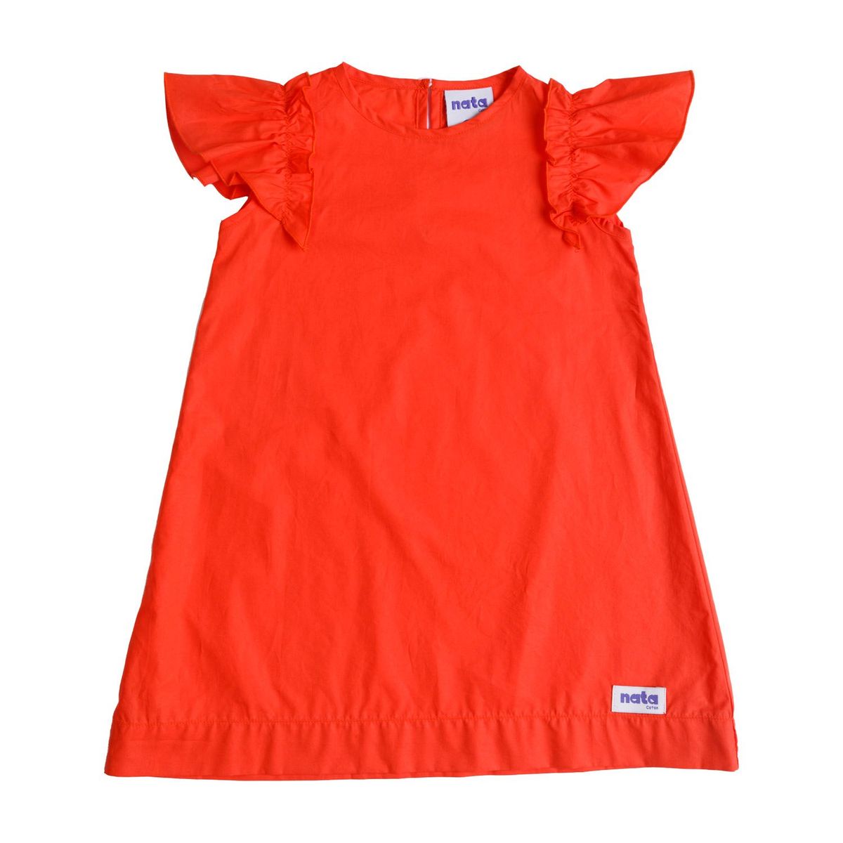 NATA COTON - VESTIDO ALGODÓN MANGA CORTA NIÑA NARANJA