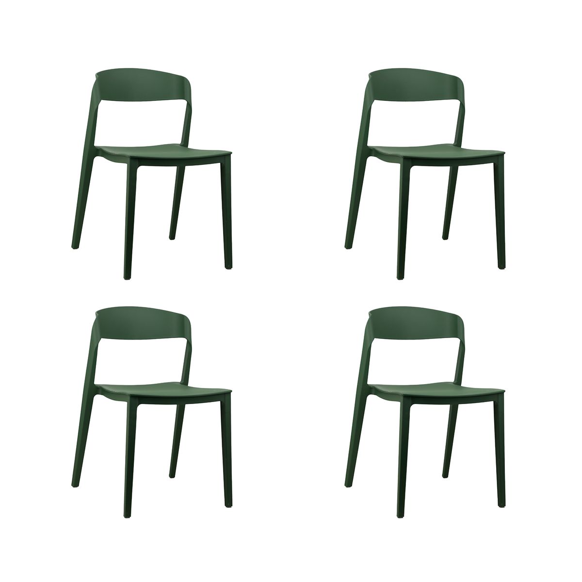 NIHM - Set x4 Silla de Comedor Lace de Polipropileno Verde