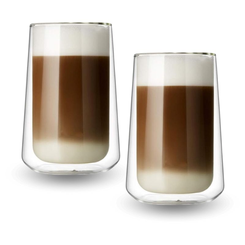 INSPIRA - Set de 2 Vasos Alto Doble Pared de Vidrio 350 ml