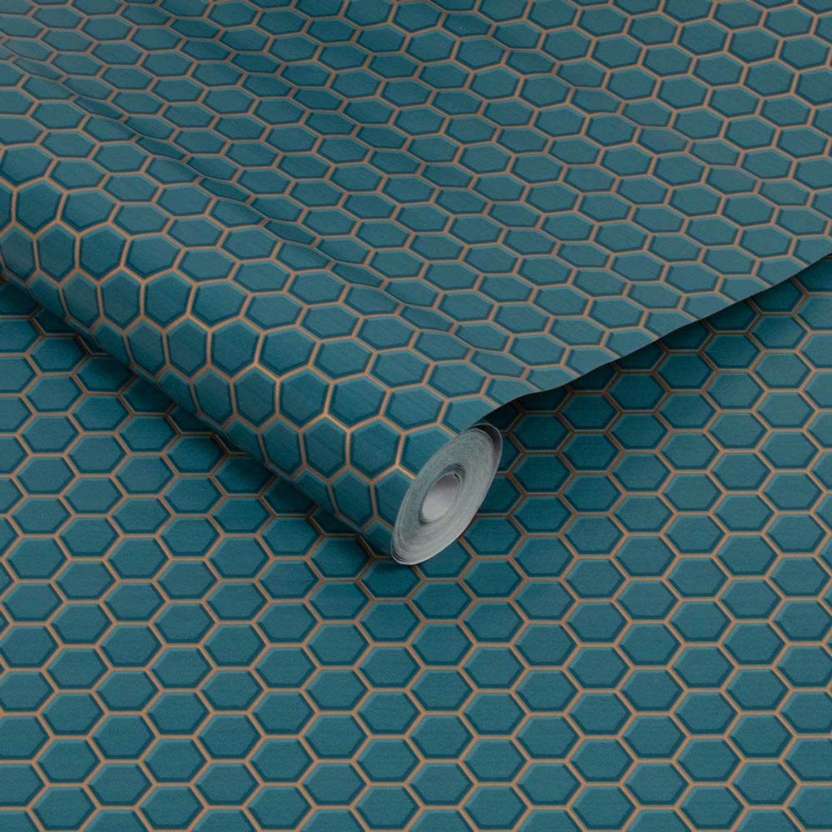MULTITOP - Papel Tapiz Oasis Hexagon Lattice 052X10 Mts Teal