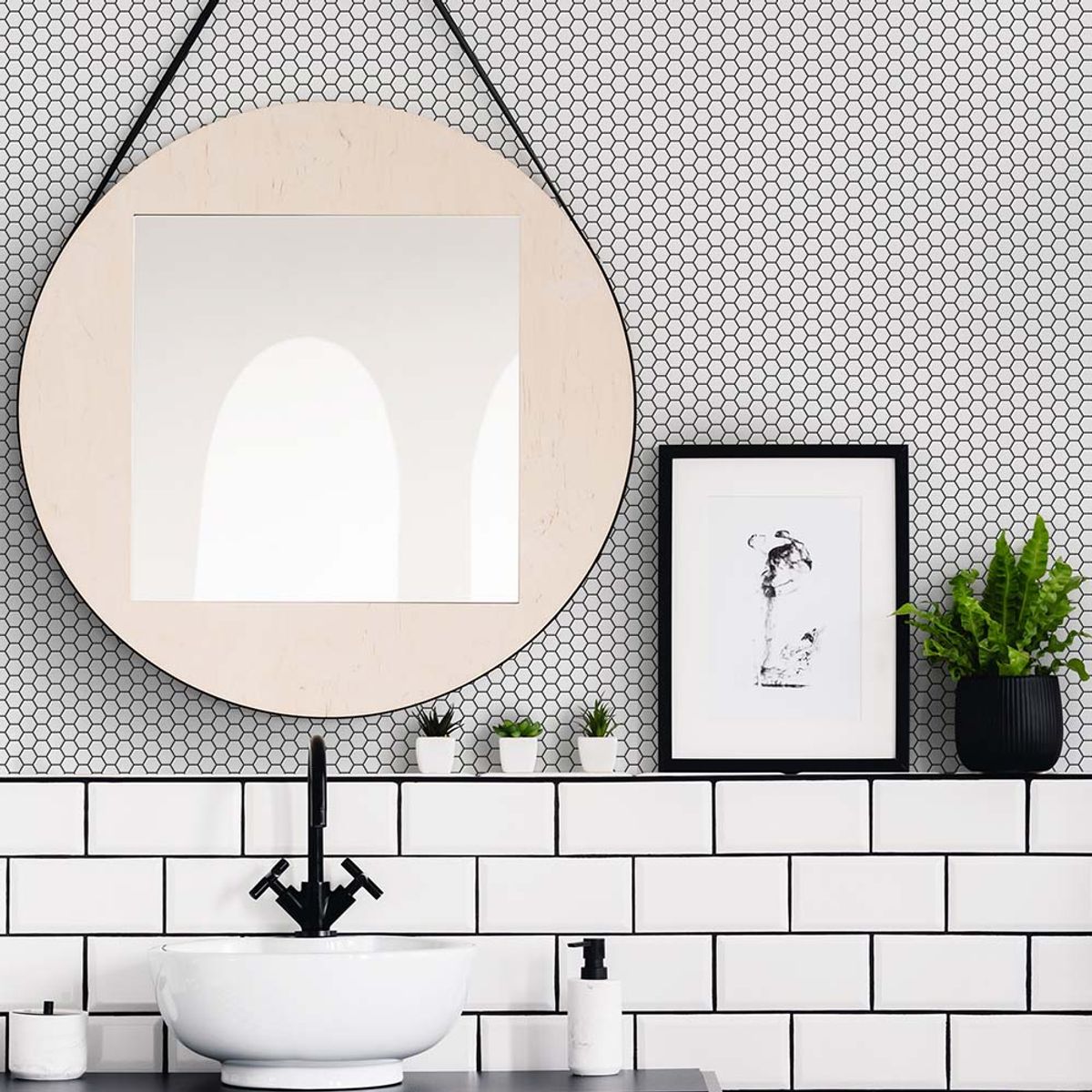 MULTITOP - Papel Tapiz Oasis Hexagon Lattice 052X10 Mts White