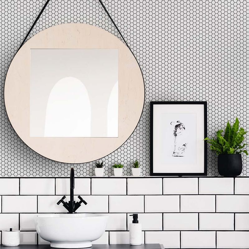 MULTITOP - Papel Tapiz Oasis Hexagon Lattice 052X10 Mts White