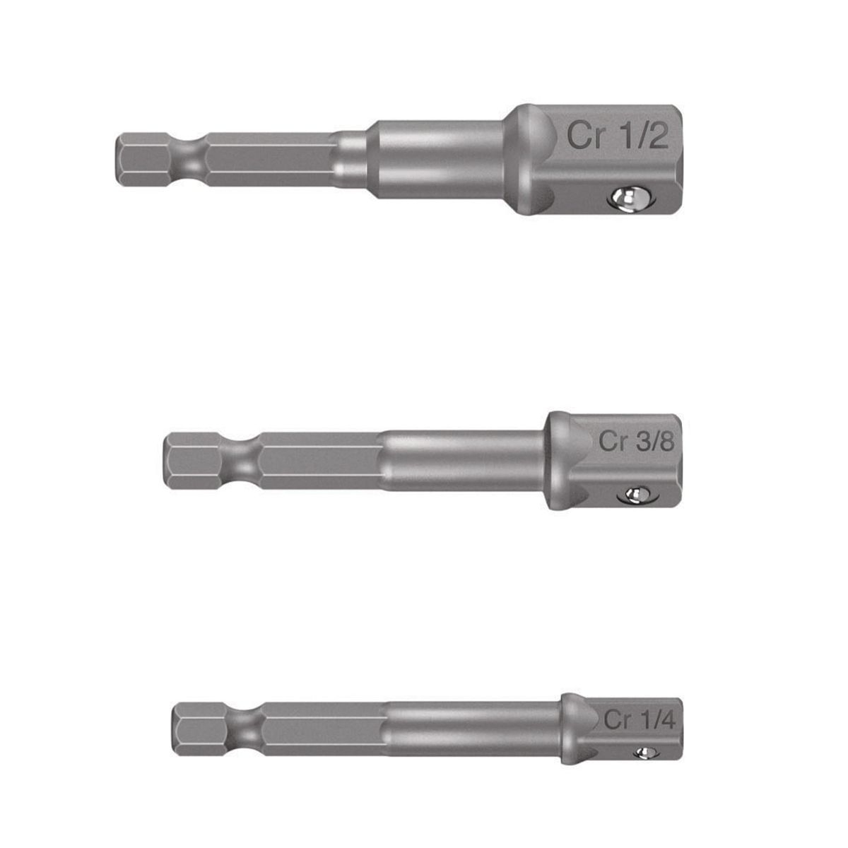 TRUPER - Adaptadores para dados taladro atornillador 3 pzas 1/4", 3/8" y 1/2"