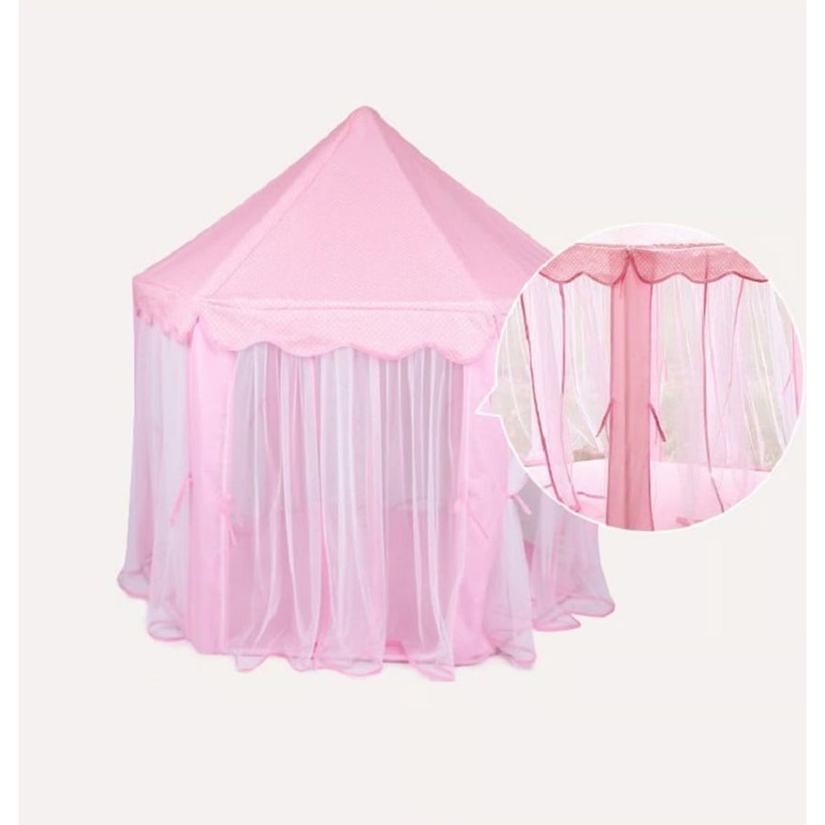 GENERICO - Carpa castillo armable modelo princesa tul - rosado