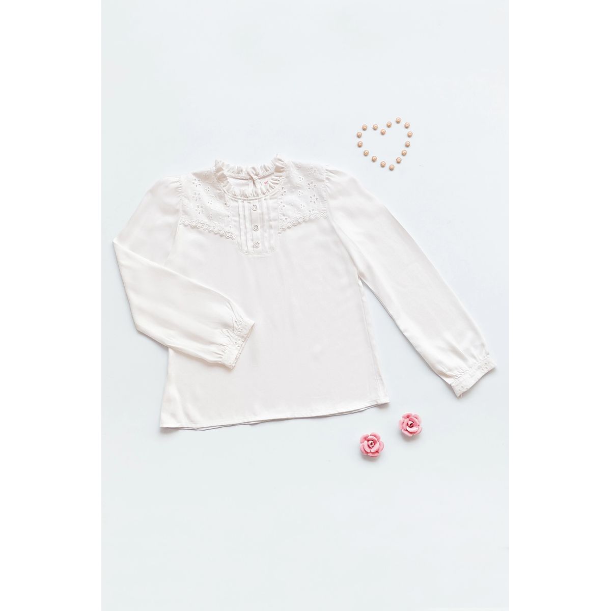 KIDS MASHMELO - Blusa Rayon Con Brodery En Delantero Para Niña Kids Mashmelo