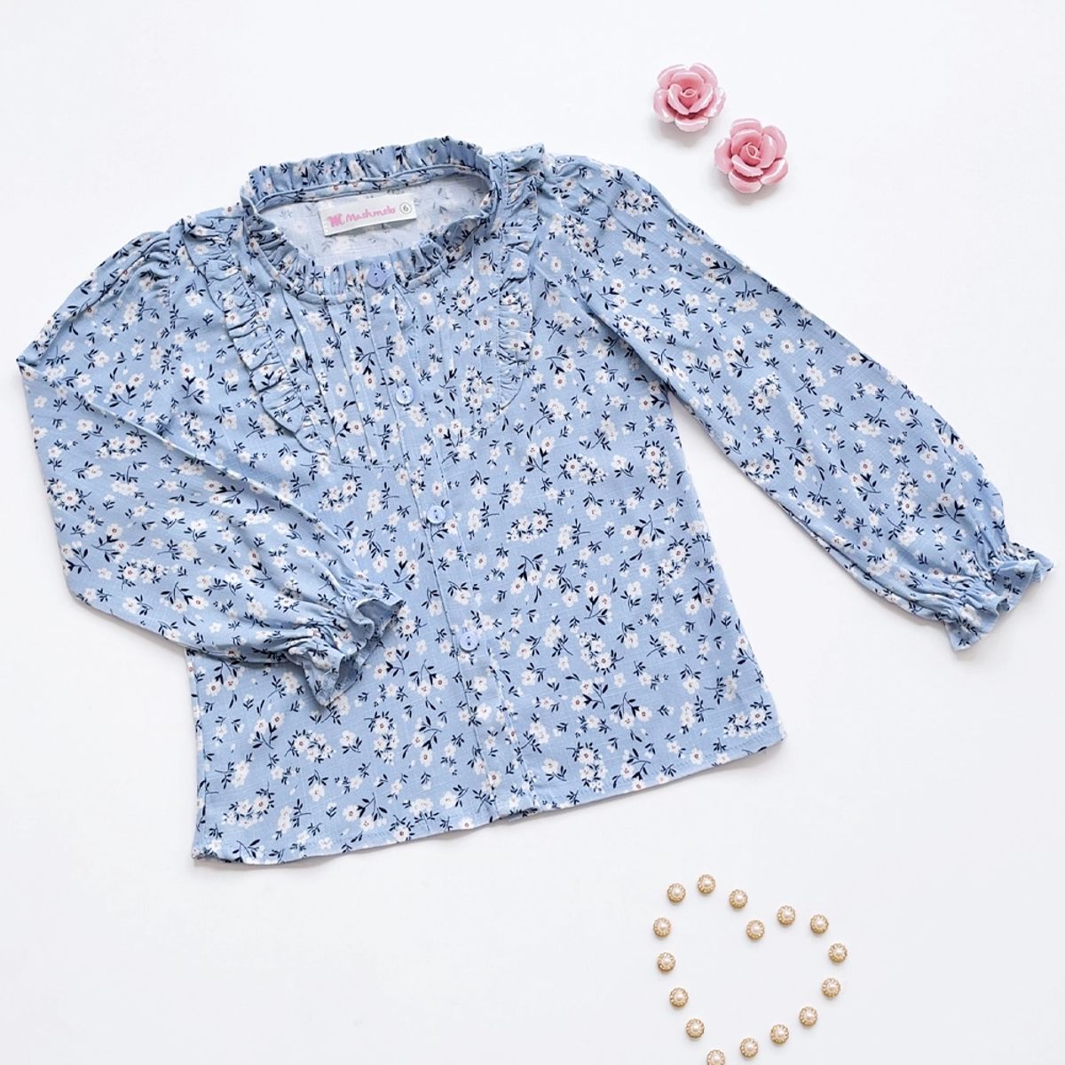 KIDS MASHMELO - Blusa Con Tableros En Canesu Para Niña Kids Mashmelo