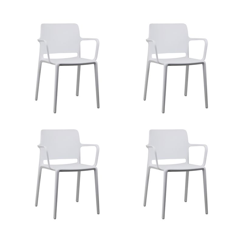 NIHM - Set x4 Silla de Comedor Maviiz de Polipropileno Blanco