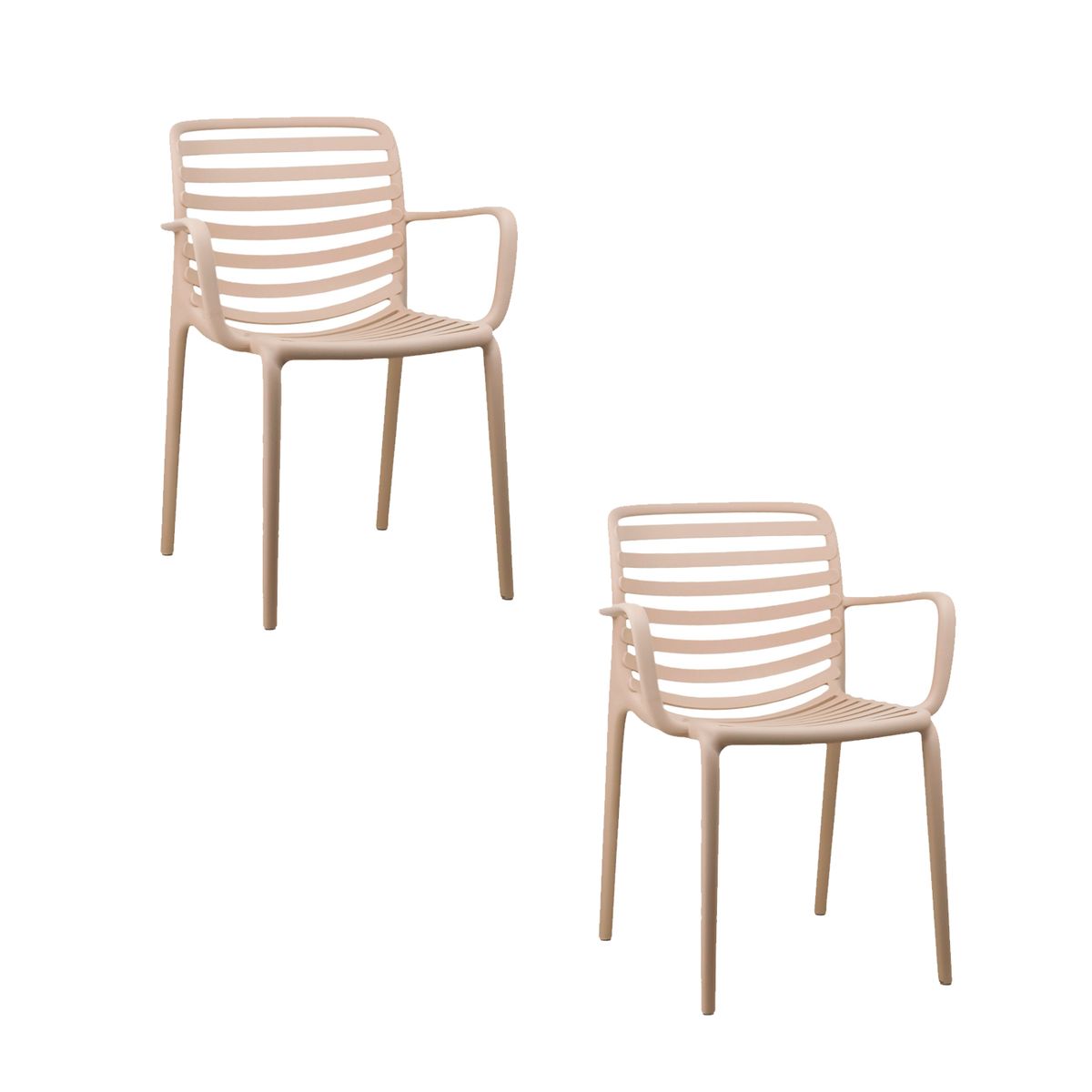 NIHM - Set x2 Silla de Comedor Tootie de Polipropileno Beige