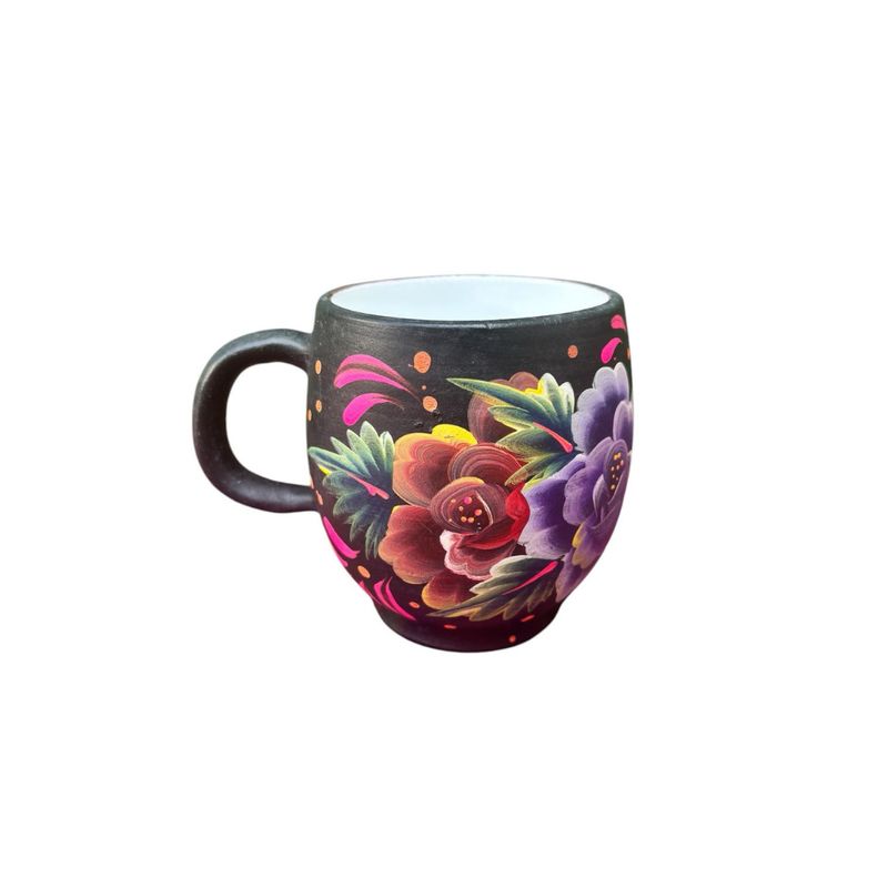 ACHALLAY ARTESANIA DE BARRO - Taza Floral Cerámica 450 ml