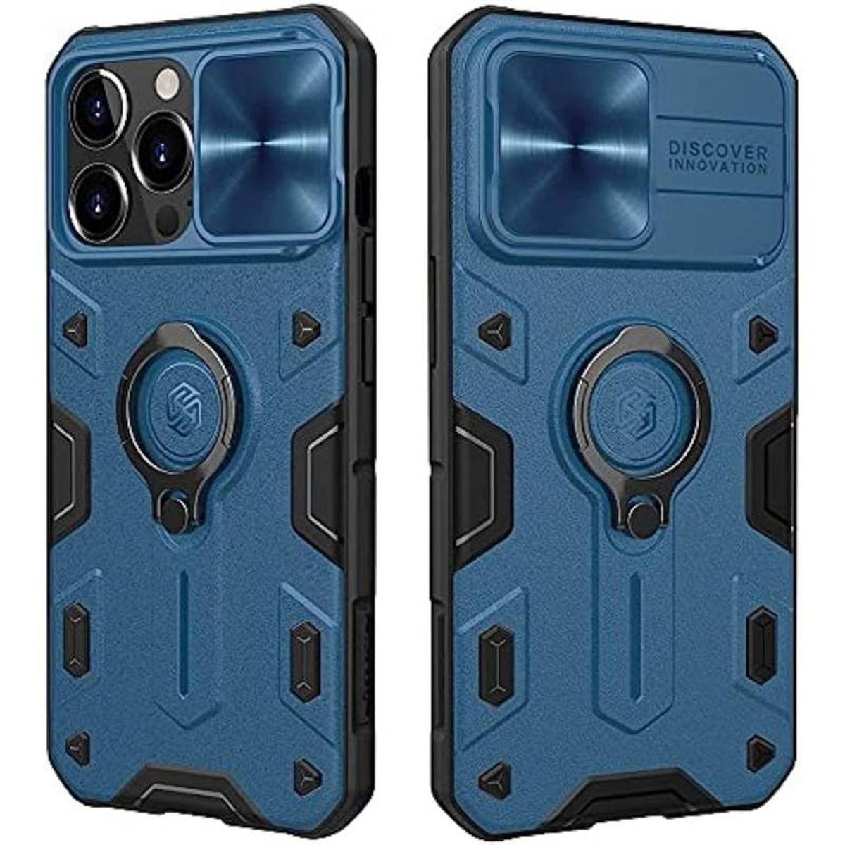 NILLKIN - CASE ARMOR CON PROTECTOR DE CAMARA PARA IPHONE 15 PRO MAX AZUL