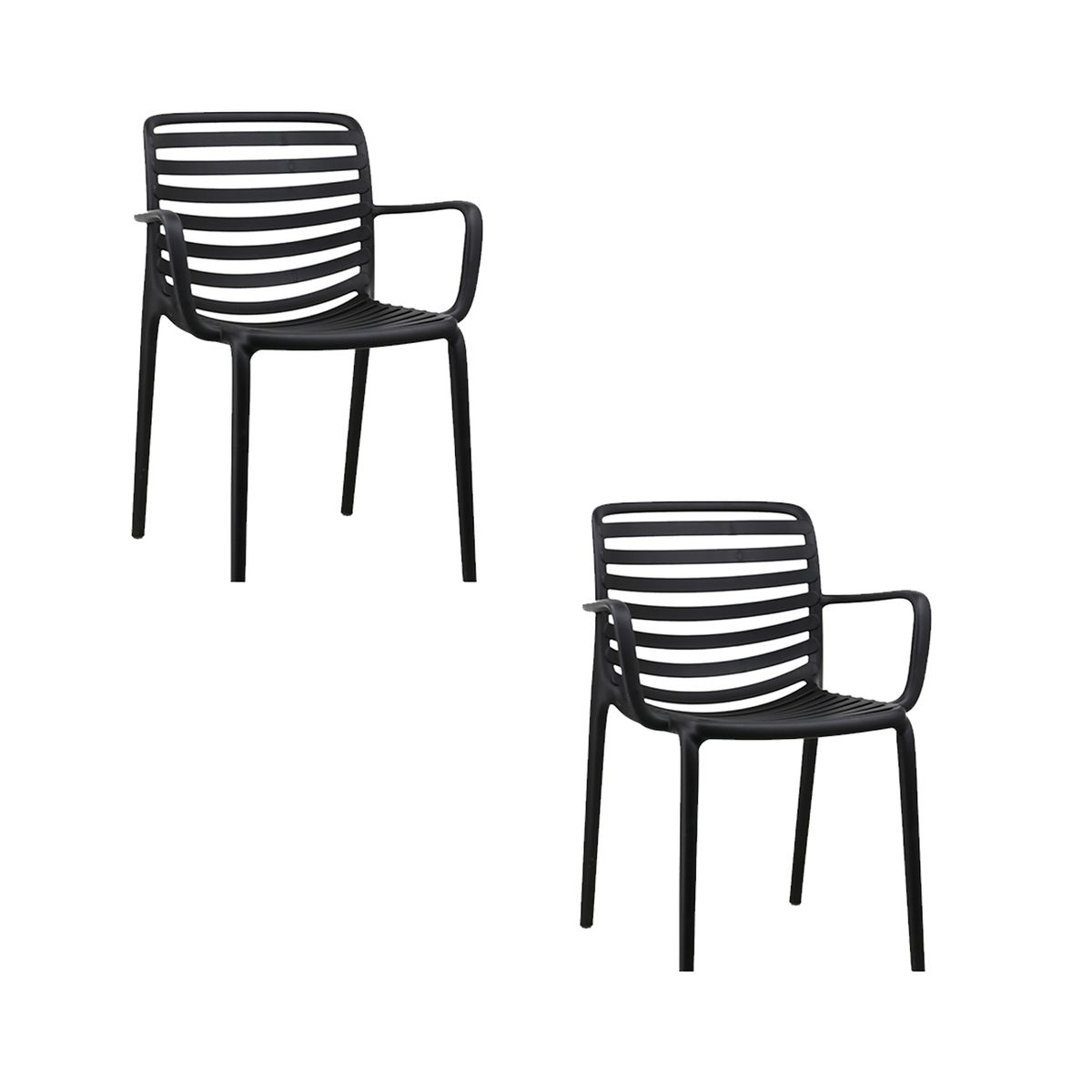 NIHM - Set x2 Silla de Comedor Tootie de Polipropileno Negro