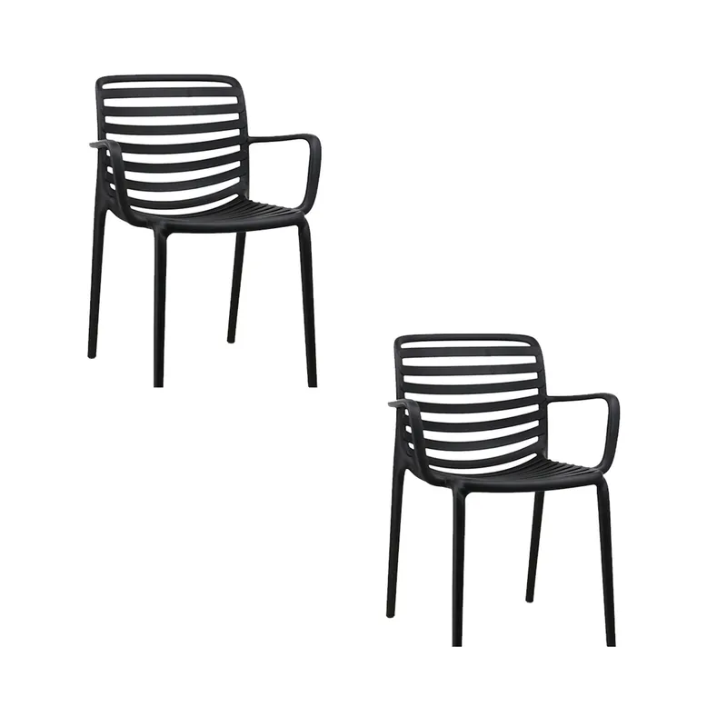 NIHM - Set x2 Silla de Comedor Tootie de Polipropileno Negro