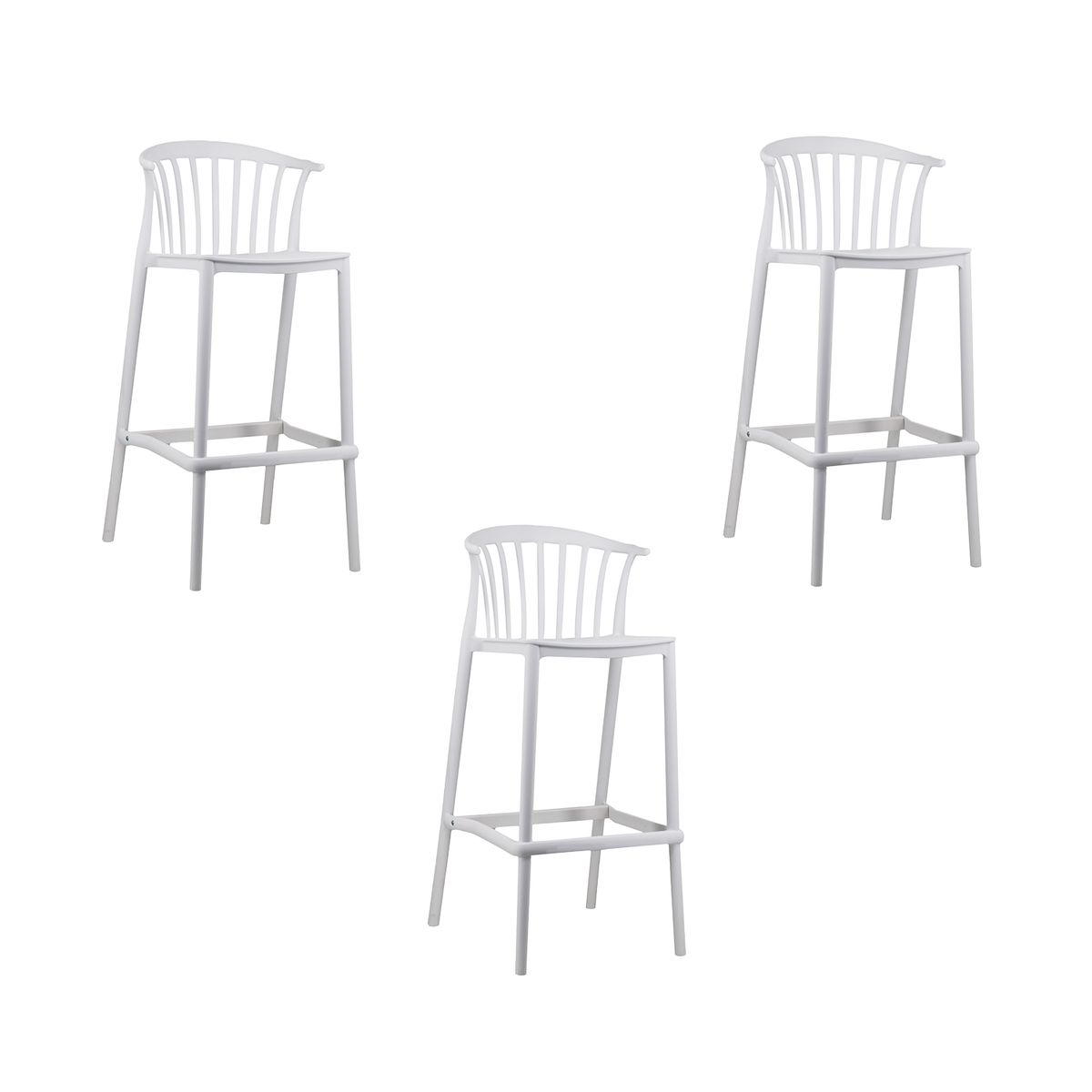 NIHM - Set x3 Silla Bar Vima Blanco