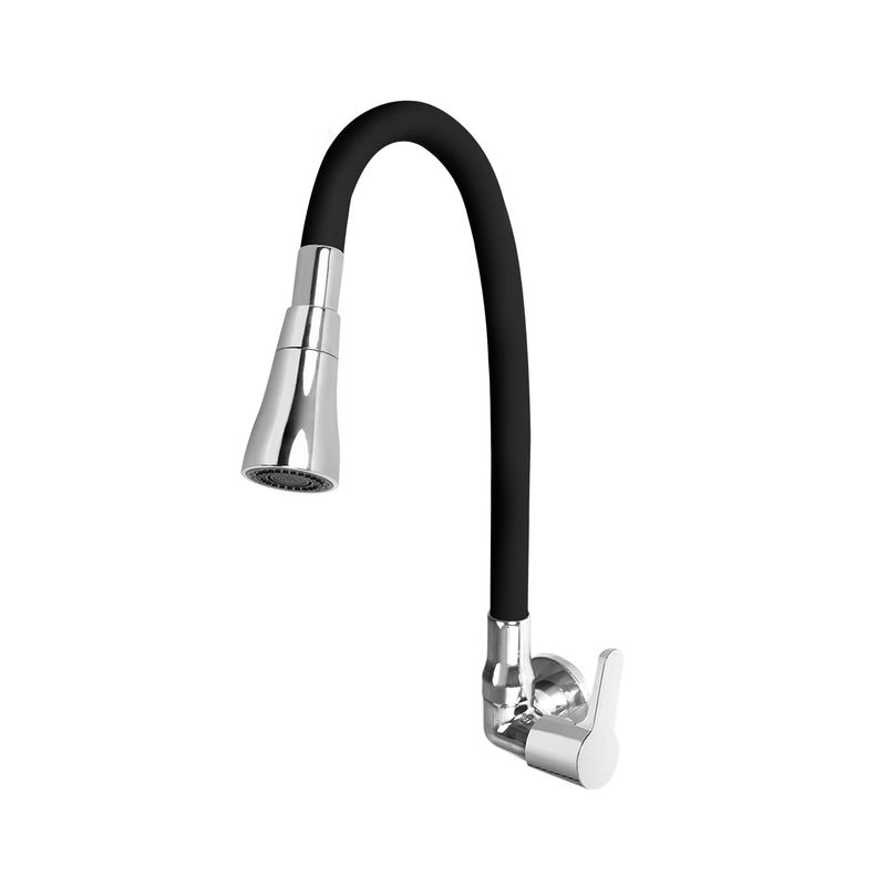 VAINSA - Llave de cocina a la pared Maui con pico flexible negro Vainsa