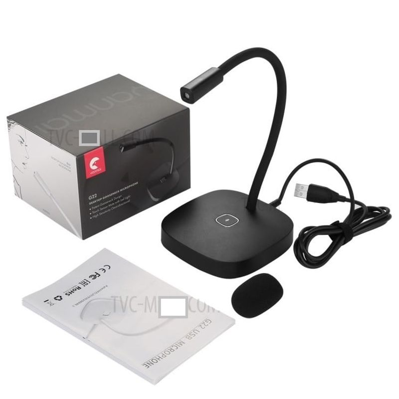 SEISA - Micrófono USB - Yanmai Con Boton Mute - Flexible de Escritorio