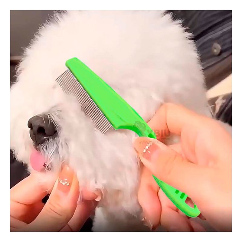 GENERICO - Peine Saca Pulgas para Mascotas Tono Verde Y+Papel de Regalo