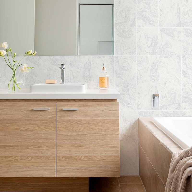 MULTITOP - Papel Tapiz Oasis Glitter Marble Tile 052X10 Mts White