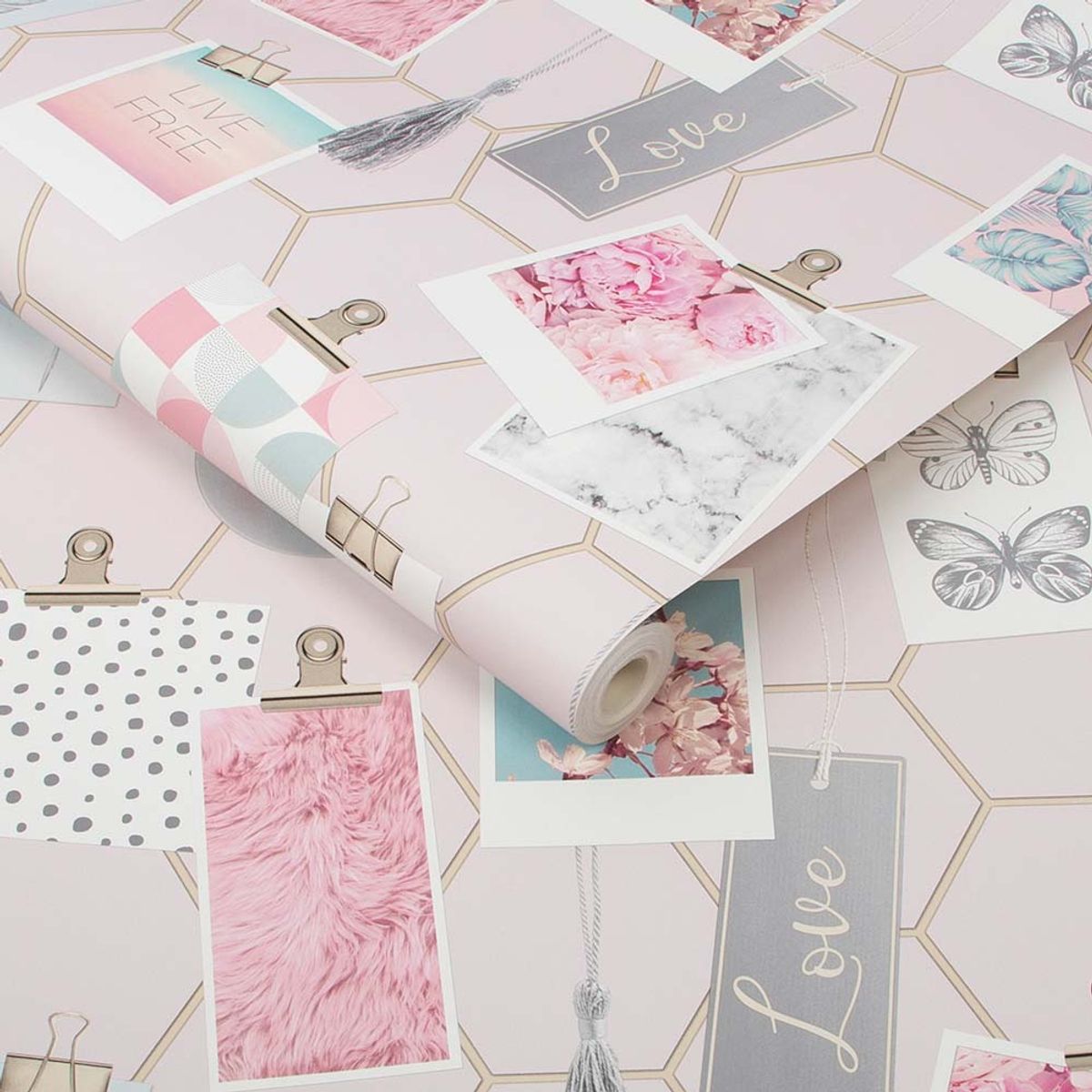 MULTITOP - Papel Tapiz Kids Home Clip Frames 052X10 Mts Pink