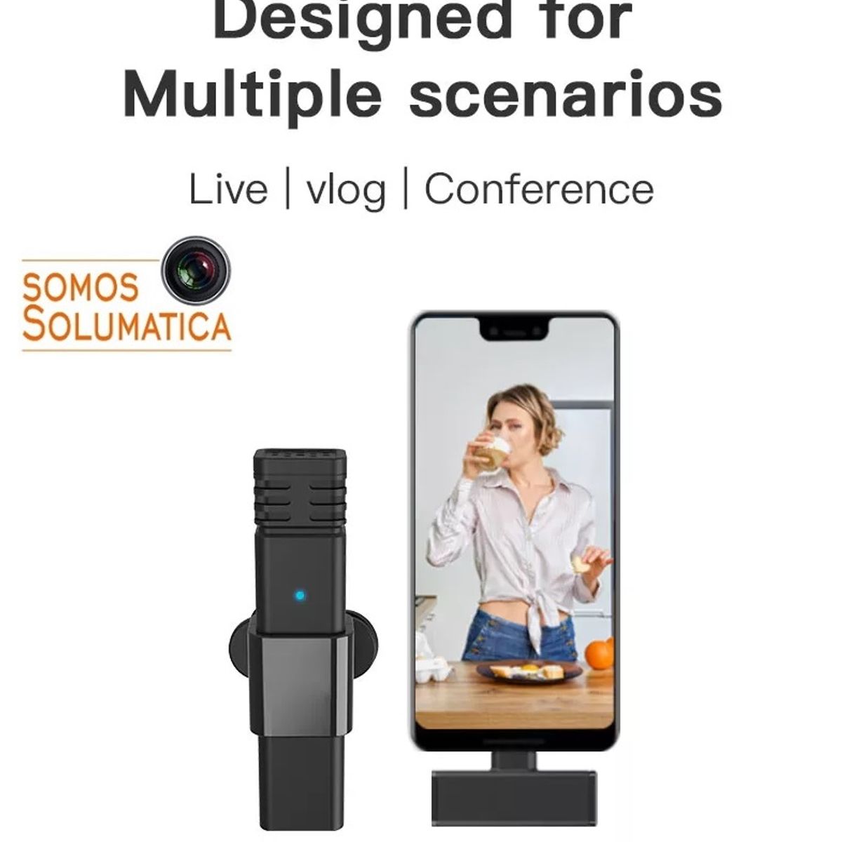 GENERICO - Microfono Inalambrico Tipo C - Para Celular Redes Sociales - Hummer