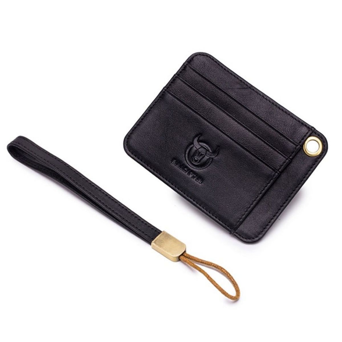 BULLCAPTAIN - BullCaptain - Tarjetero de Cuero Mate KB-456-BK Negro