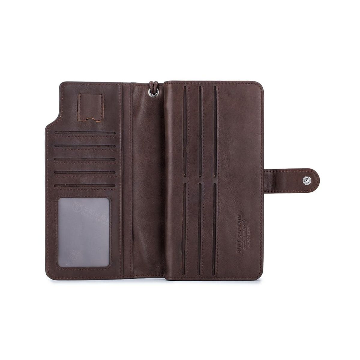 BULLCAPTAIN - BullCaptain - Billetera de Cuero Mate QB-028-CF Café