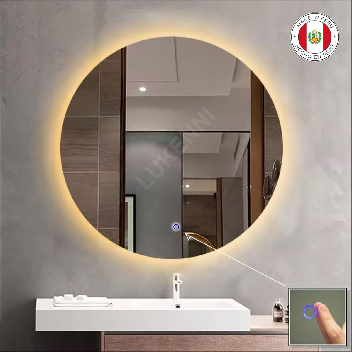 OEM - Espejo tactil LED 60 cm PARIS