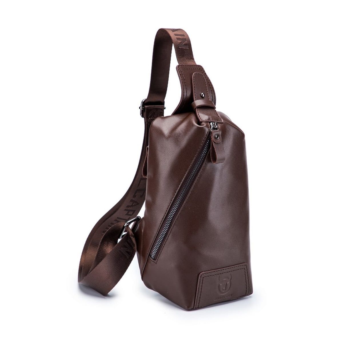BULLCAPTAIN - BullCaptain - Mochila cruzada de Cuero Mate XB-099-CF Café