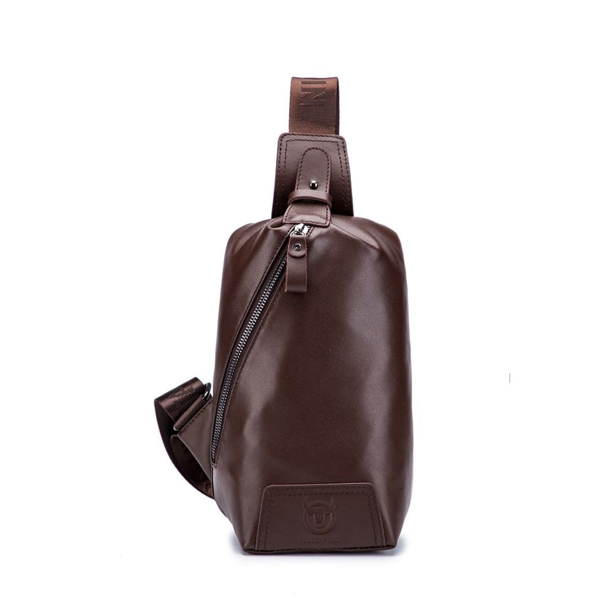 BULLCAPTAIN - BullCaptain - Mochila cruzada de Cuero Mate XB-099-CF Café