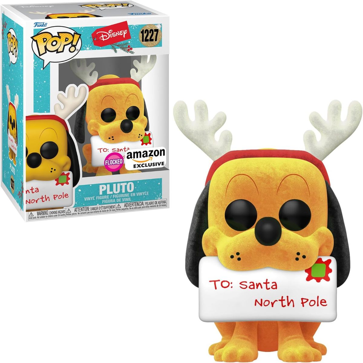 FUNKO - Funko Pop Pluto Flocked flocado Exc Amazon Disney Holiday