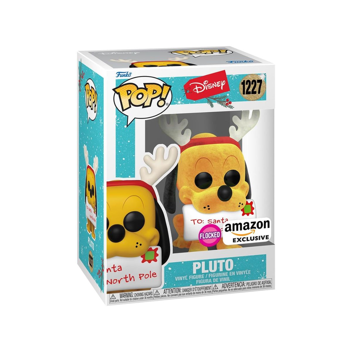 FUNKO - Funko Pop Pluto Flocked flocado Exc Amazon Disney Holiday