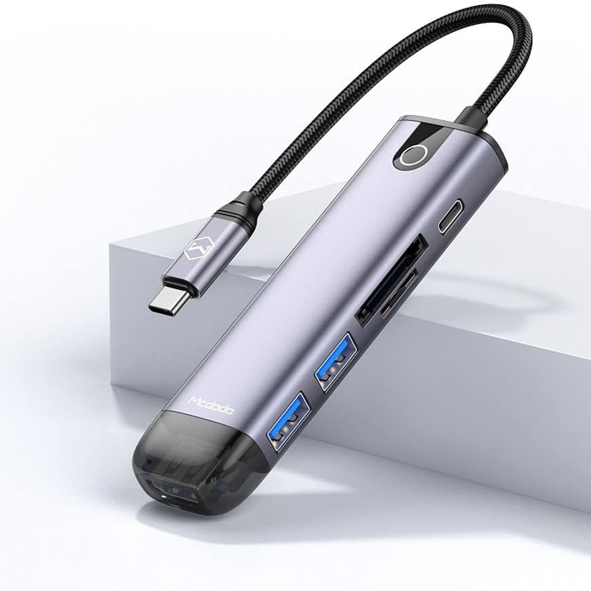 MCDODO - HUB PARA MACBOOK MCDODO 6 EN 1 USB-C A HDMI/USB/C/SD/TF CARD