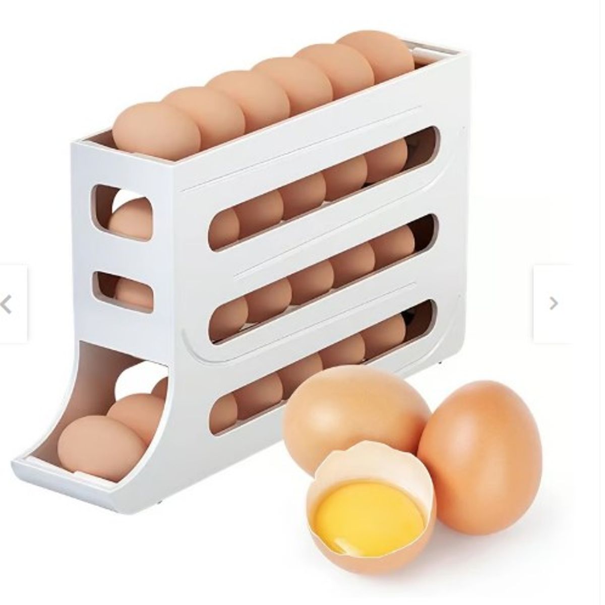 GENERICO - Porta huevos dispensador de huevos 4 niveles plastico