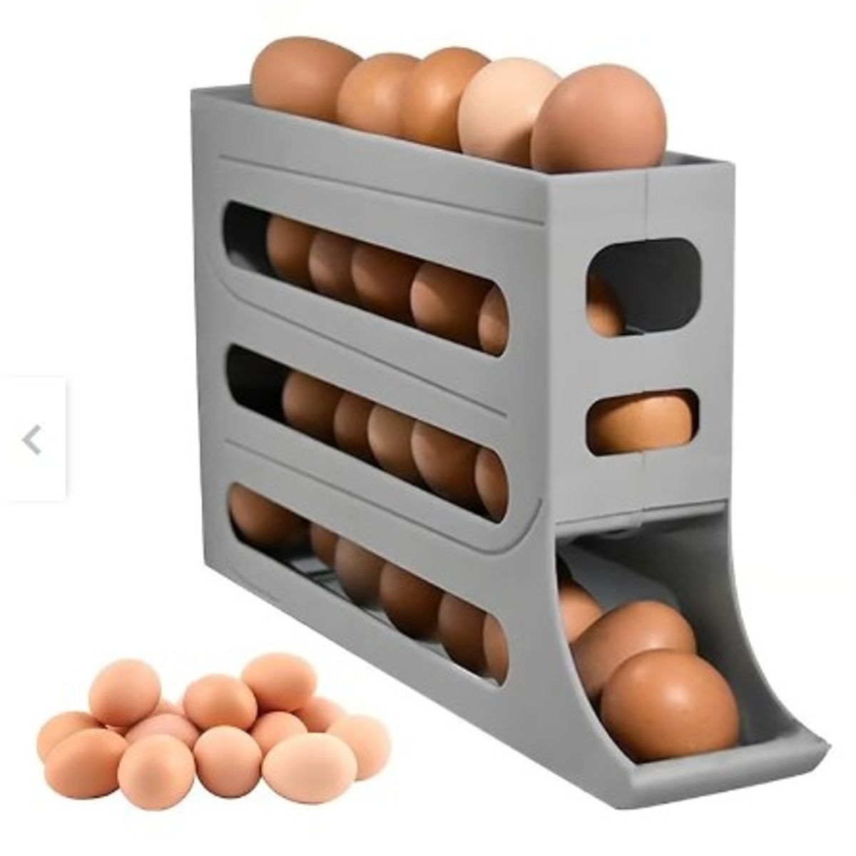 GENERICO - Porta huevos dispensador de huevos 4 niveles plastico