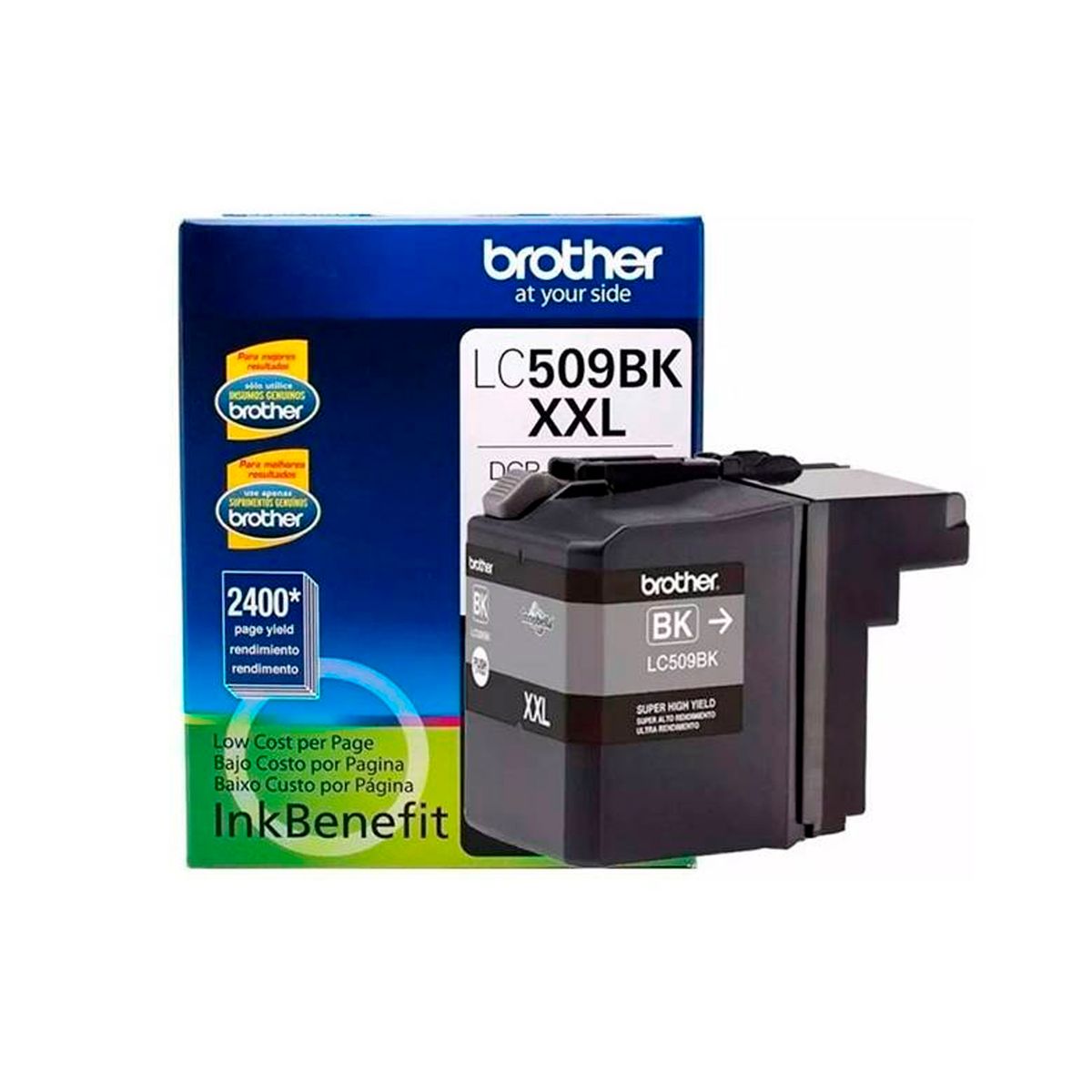 BROTHER - CARTUCHO BROTHER LC509BK NEGRO 2400 PAG, DCP-J100/200 P/N: LC509BK