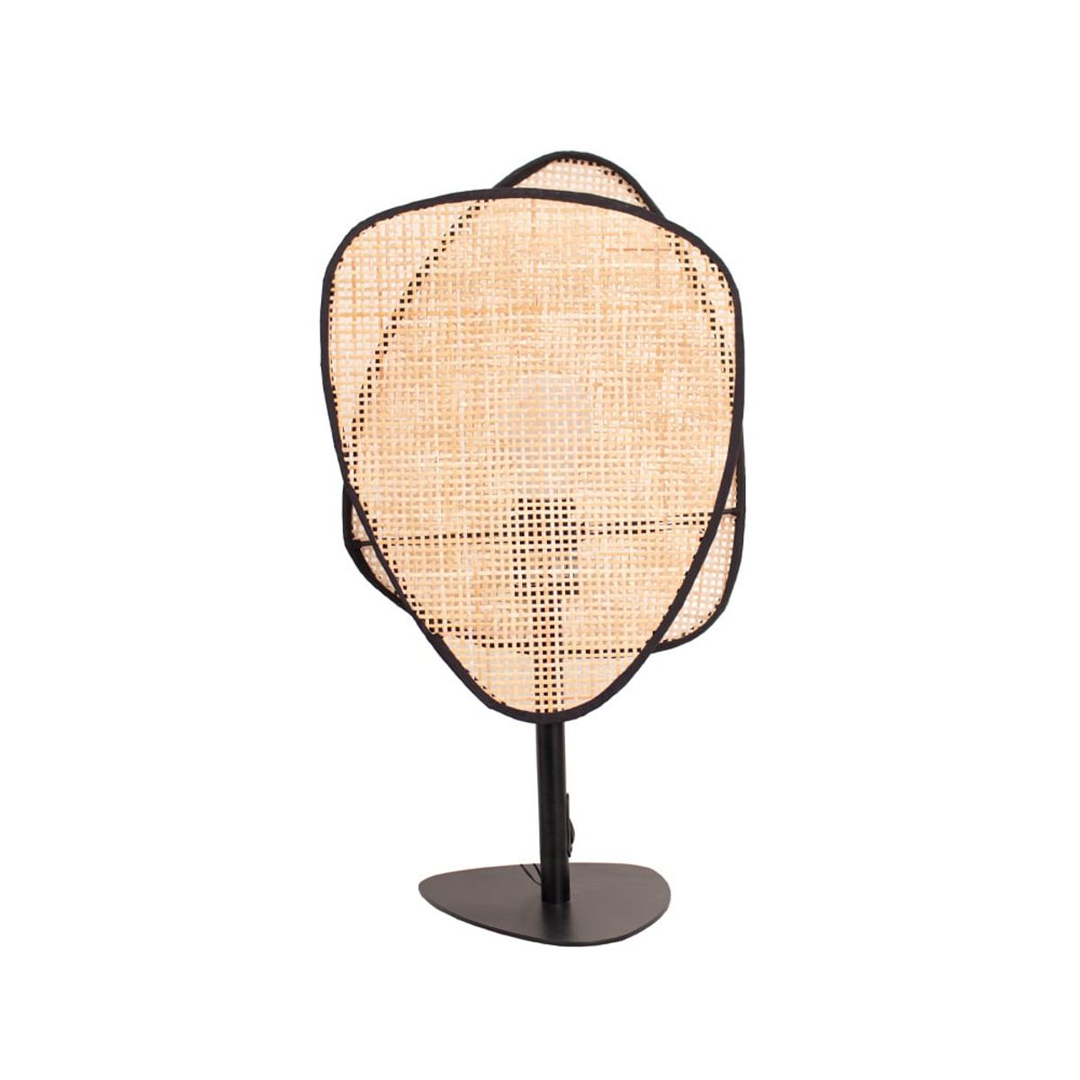 PANADECOR - Lámpara De Mesa Panadecor Rejillas De Hojas 22Cm Rattán