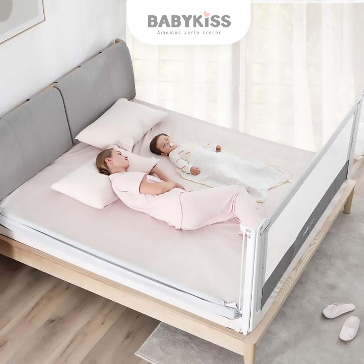 BABYKISS - BARANDA DE SEGURIDAD PARA CAMA BEBES Y NIÑOS 1 METRO