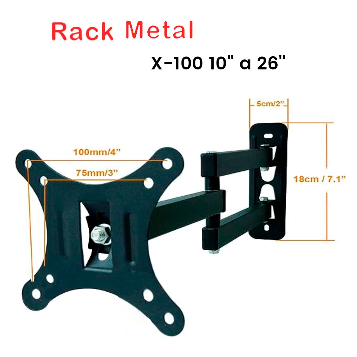 GENERICO - Soporte Rack Para Monitor y Pantallas Tv 10 a 26 Soporte Ajustable
