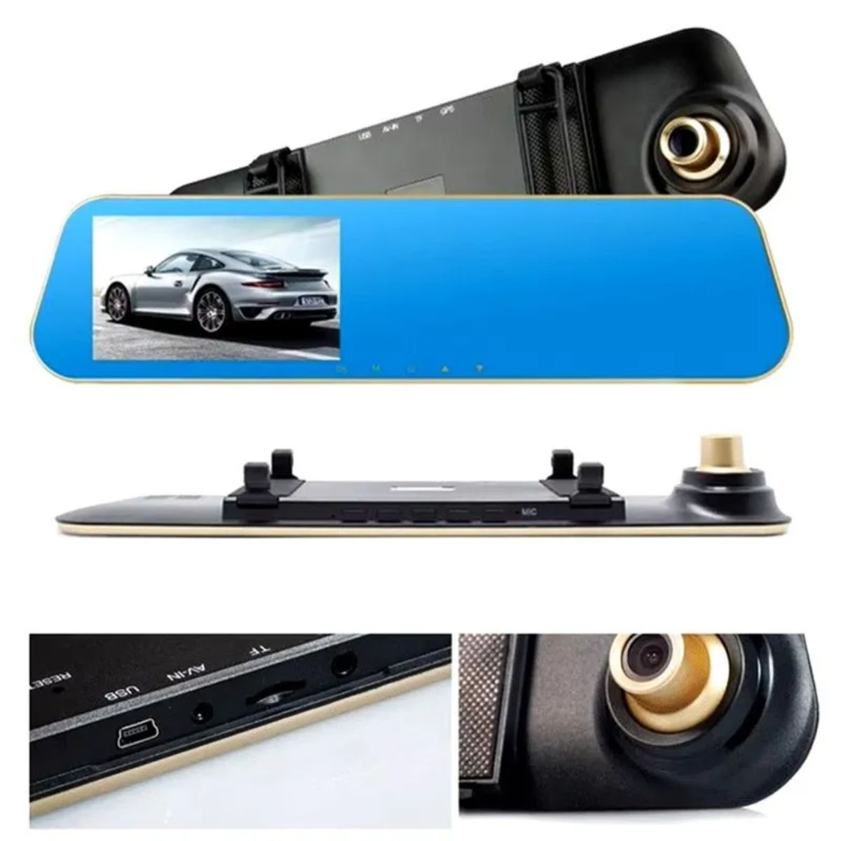 SEISA - Espejo Retrovisor DVR Cámara Doble FHD Visión Nocturna MY-7356