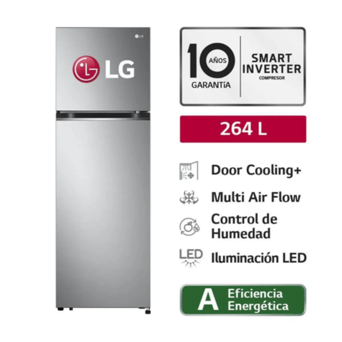 LG - REFRIGERADORA  LG  TOP FREEZER  GT26BPP PLATEADA