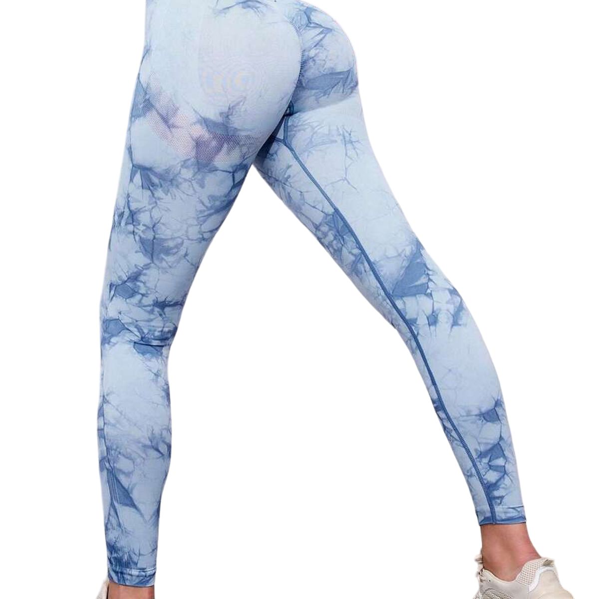 ROYAL PEACH APPAREL - Legging deportivo Tie Dye CELESTE - Ropa deportiva malla mujer gym
