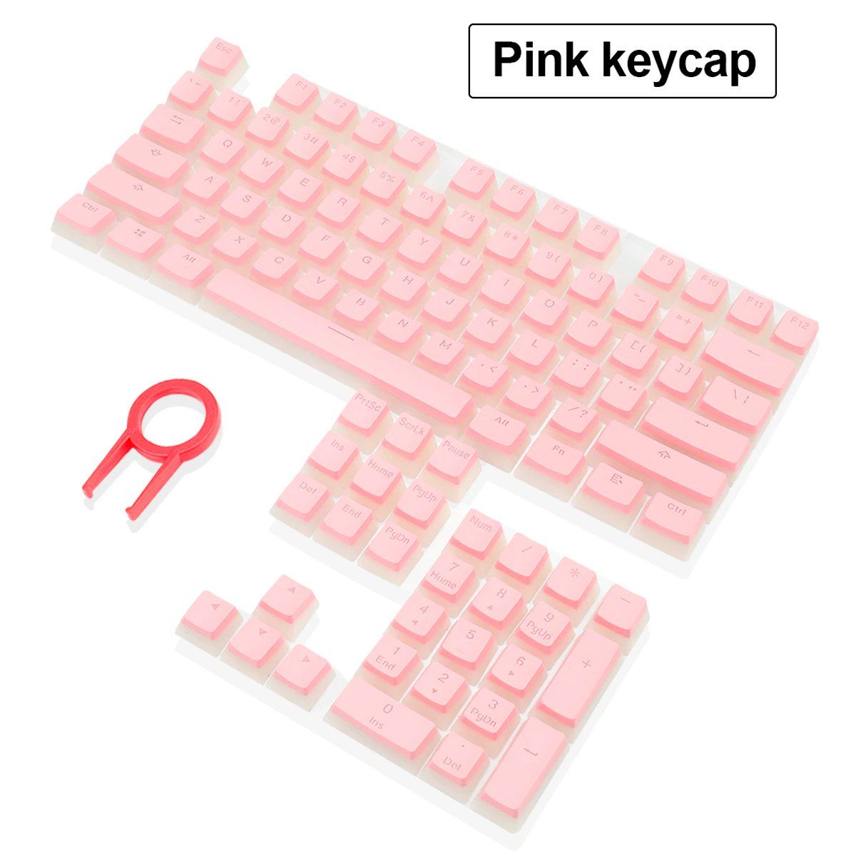 REDRAGON - Redragon 105 Keycaps Teclas De Pudín Pbt De Doble Disparo Rosa