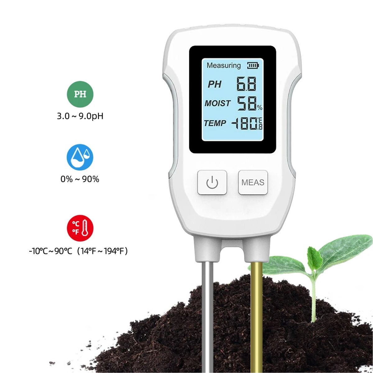 OEM - Medidor Digital de PH de Suelo 3 en 1 Temperatura Humedad Agricultura